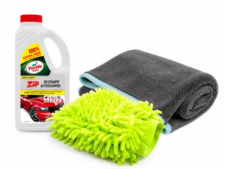 Autonpesupaketti (Turtle Wax autoshampoo, pesukinnas ja kuivauspyyhe) - Autoshampoot - 5010322767099 - 1